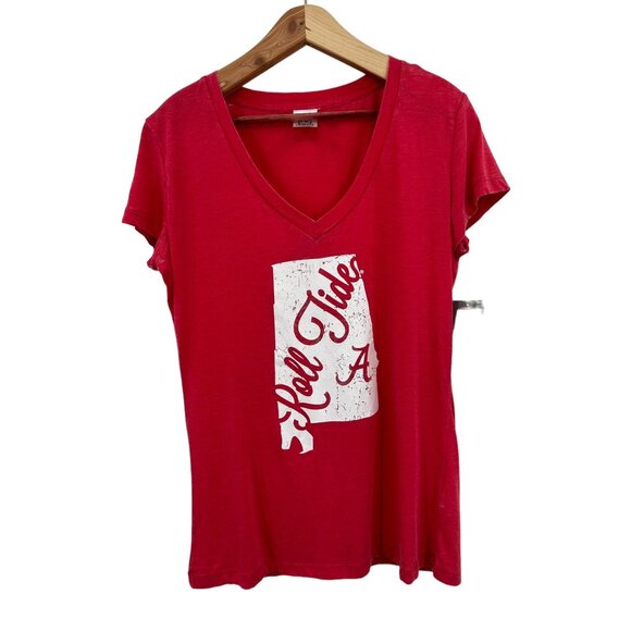 ProEdge By Knights Apparel Alabama Roll Tide Ladies Red T-Shirt Short Sleeve L - Picture 1 of 5